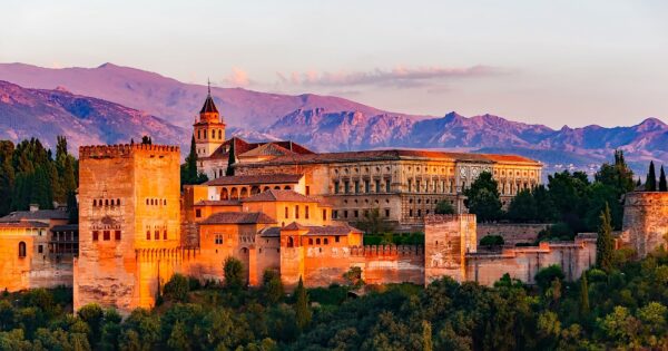 Palace Castle Charles V Granada Spain Mountains