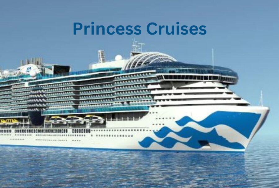 Princess Cruise ship with text Princess Cruises