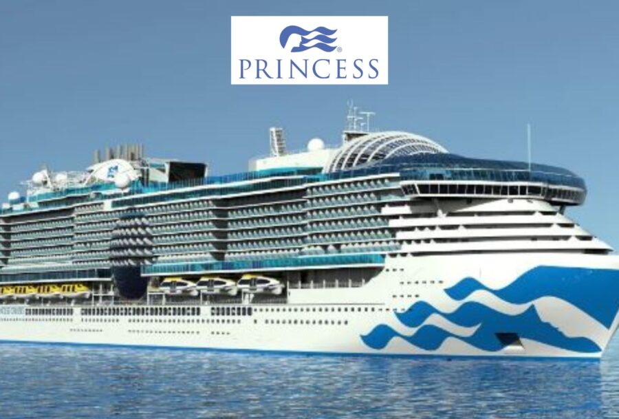 Princess Cruise ship with text Princess Cruises