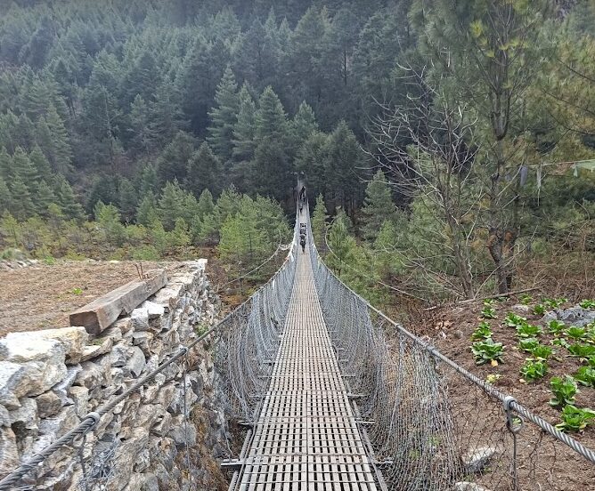Suspension bridge on way to Everest Base Camp