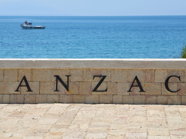 The ANZAC memorial wall overlooking the sea at Gallipoli, a key site on the Istanbul & Gallipoli tour.