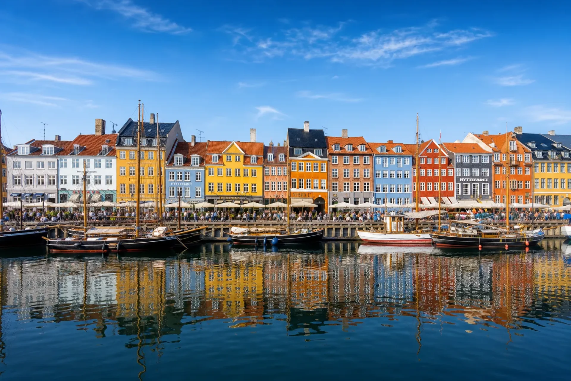 Northern Europe-The colourful historic waterfront of Copenhagen visited during a Baltic Capitals cruise.