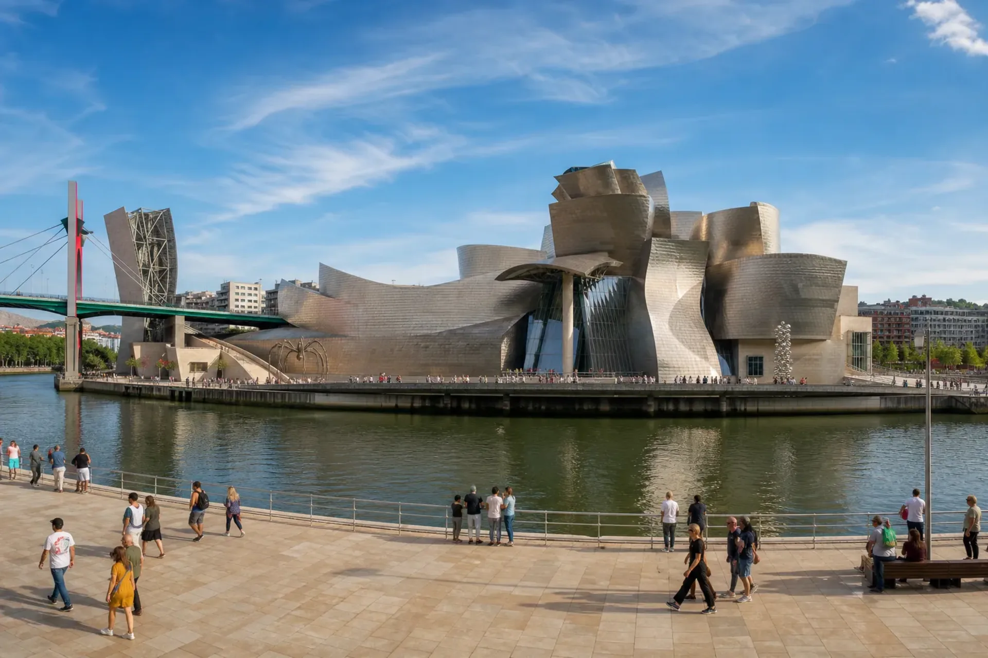 Spain-The iconic Guggenheim Museum in Bilbao, a highlight of our Basque Country tour in Northern Spain.