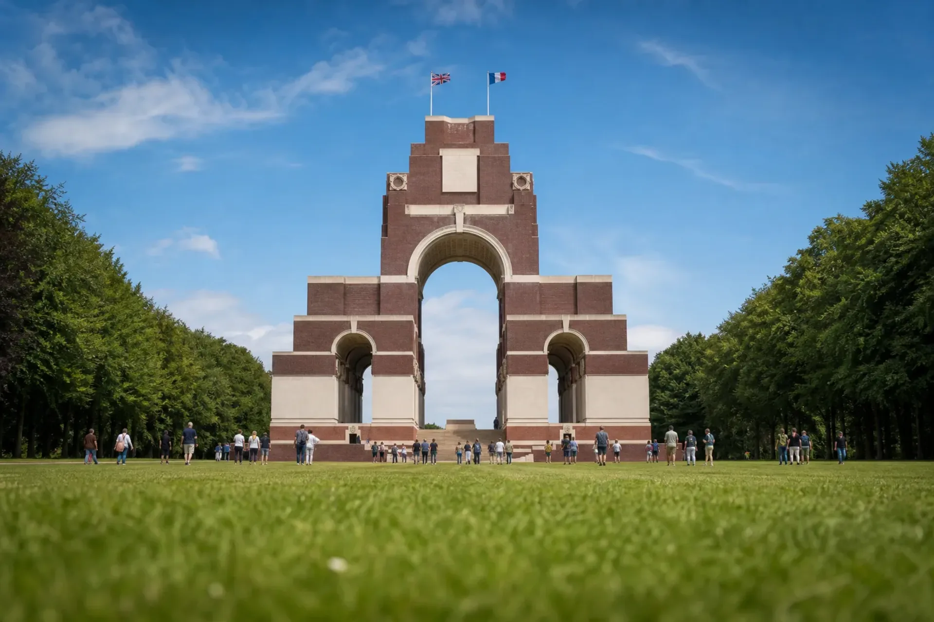 Belgium and France-The Thiepval Memorial in France visited during a Flanders Somme tour.
