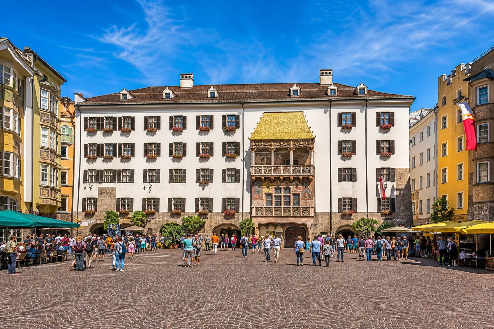Austria-The famous Golden Roof landmark in the old town during an Innsbruck Rattenberg Salzburg tour.