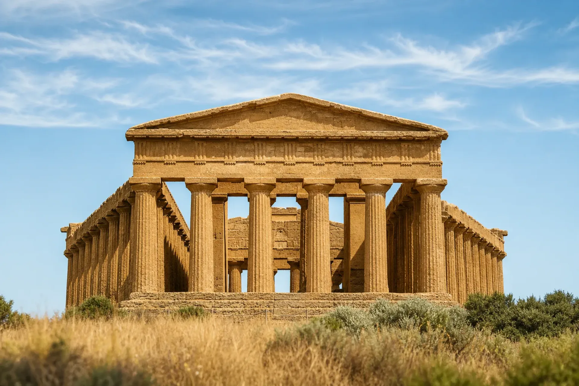 Sicily-The ancient Greek Temple of Concordia in Agrigento during a sunny day on a Sicily tour.