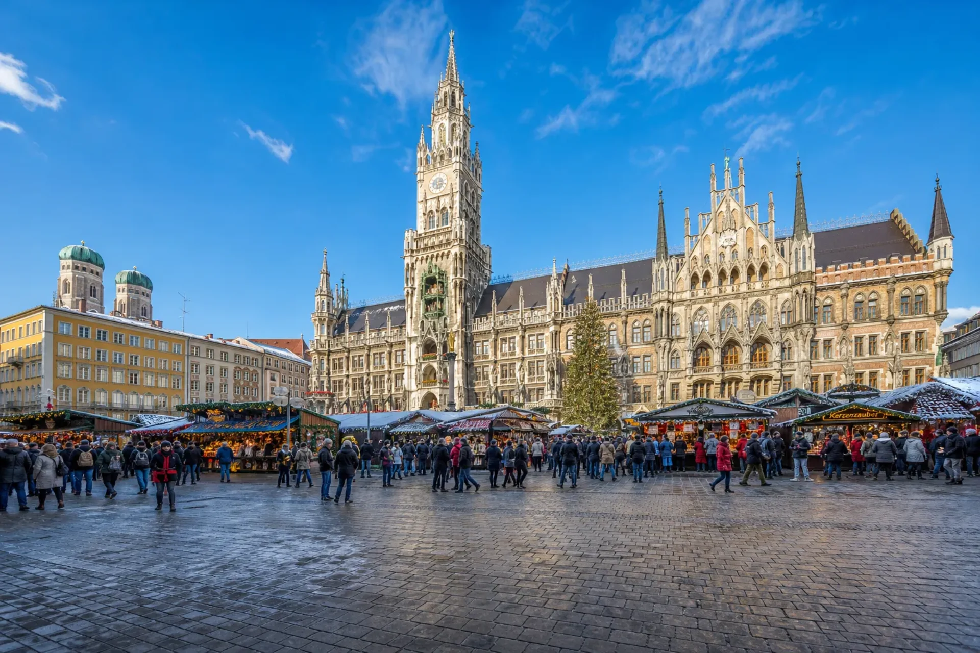 Germany-The festive Christmas market at Marienplatz during a Winter in Bavaria escorted tour.