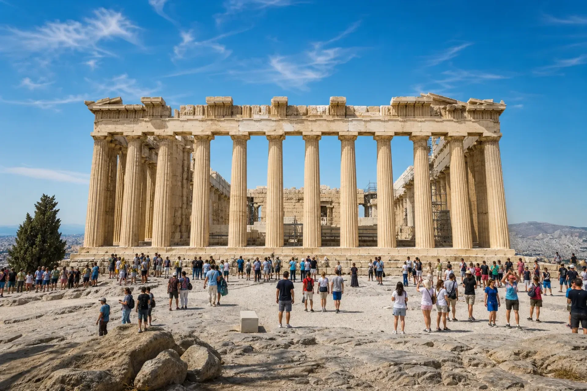 Greece-The iconic Parthenon temple in Athens visited during a Greece cruise.