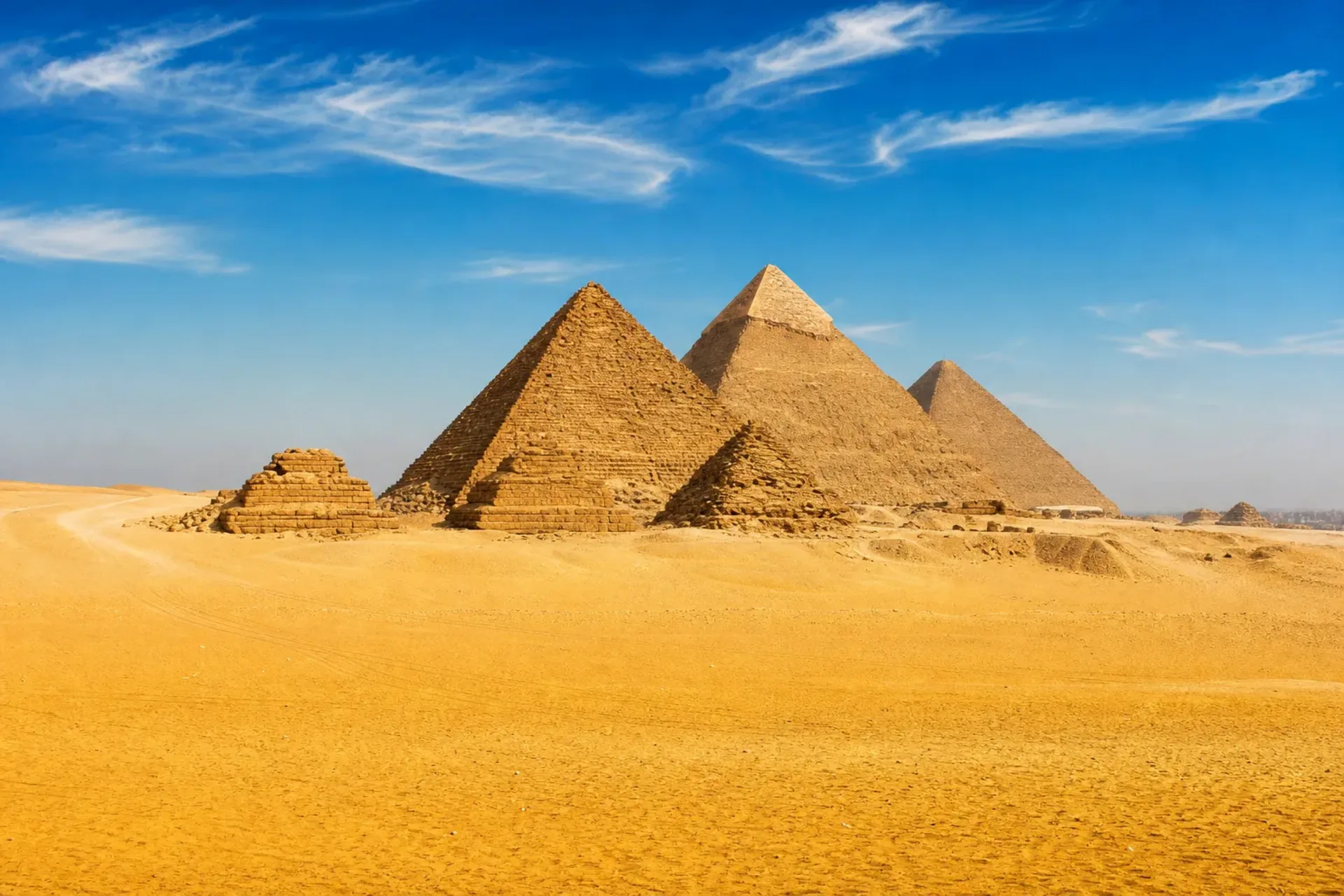 Greece, Egypt & Turkey-The Great Pyramids of Giza in Egypt visited during a Greek Isles Cairo tour.