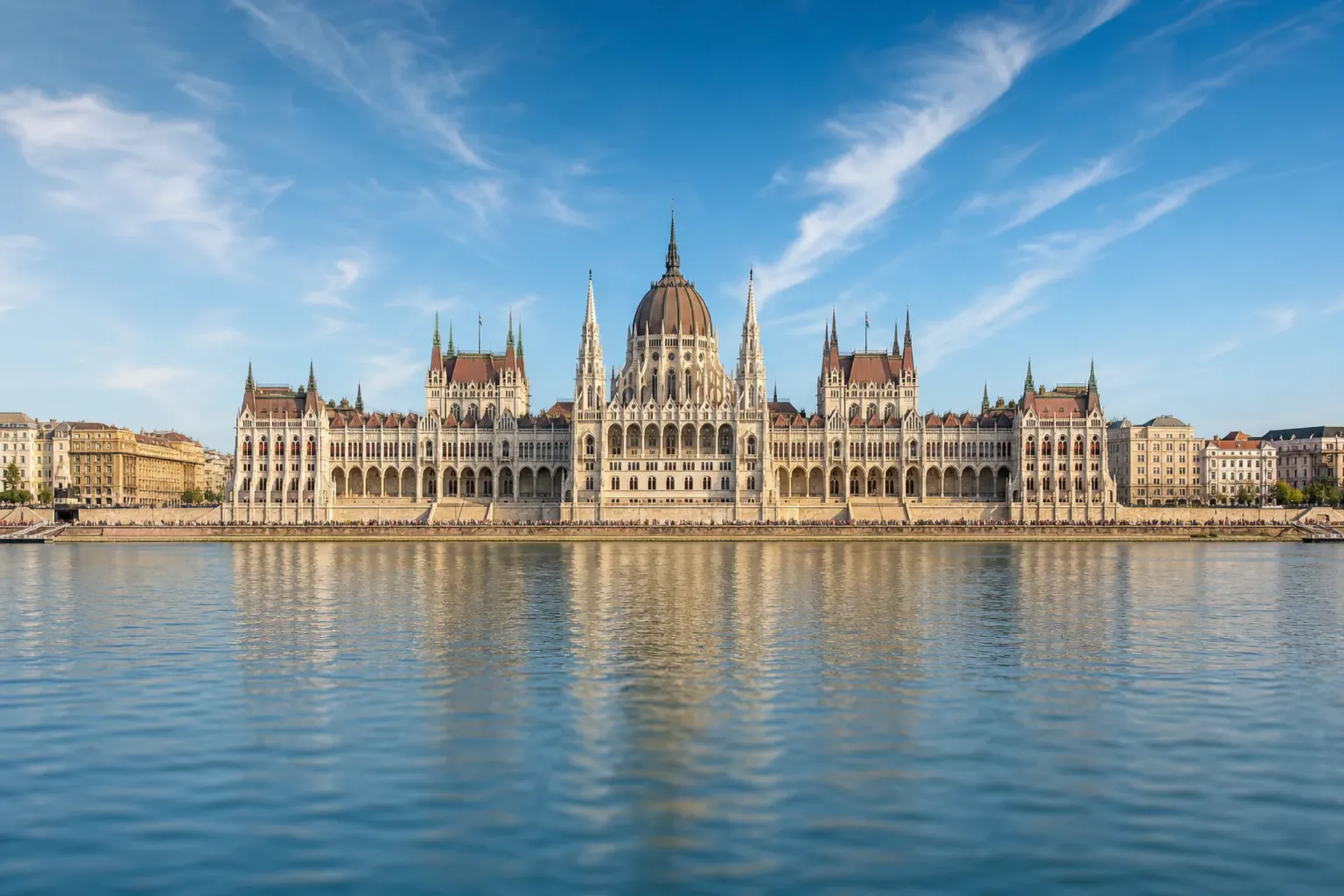 Hungary-The grand Hungarian Parliament building viewed from the Danube during a Hungary short trip.