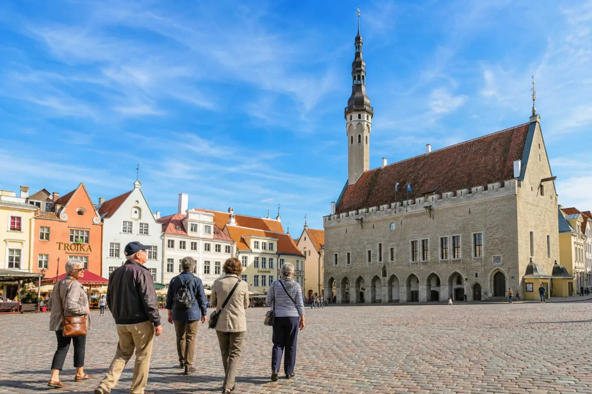 Lithuania, Latvia, Estonia-A sunny day at the Town Hall Square in Tallinn, Estonia, a key stop on our Baltic Highlights tour.