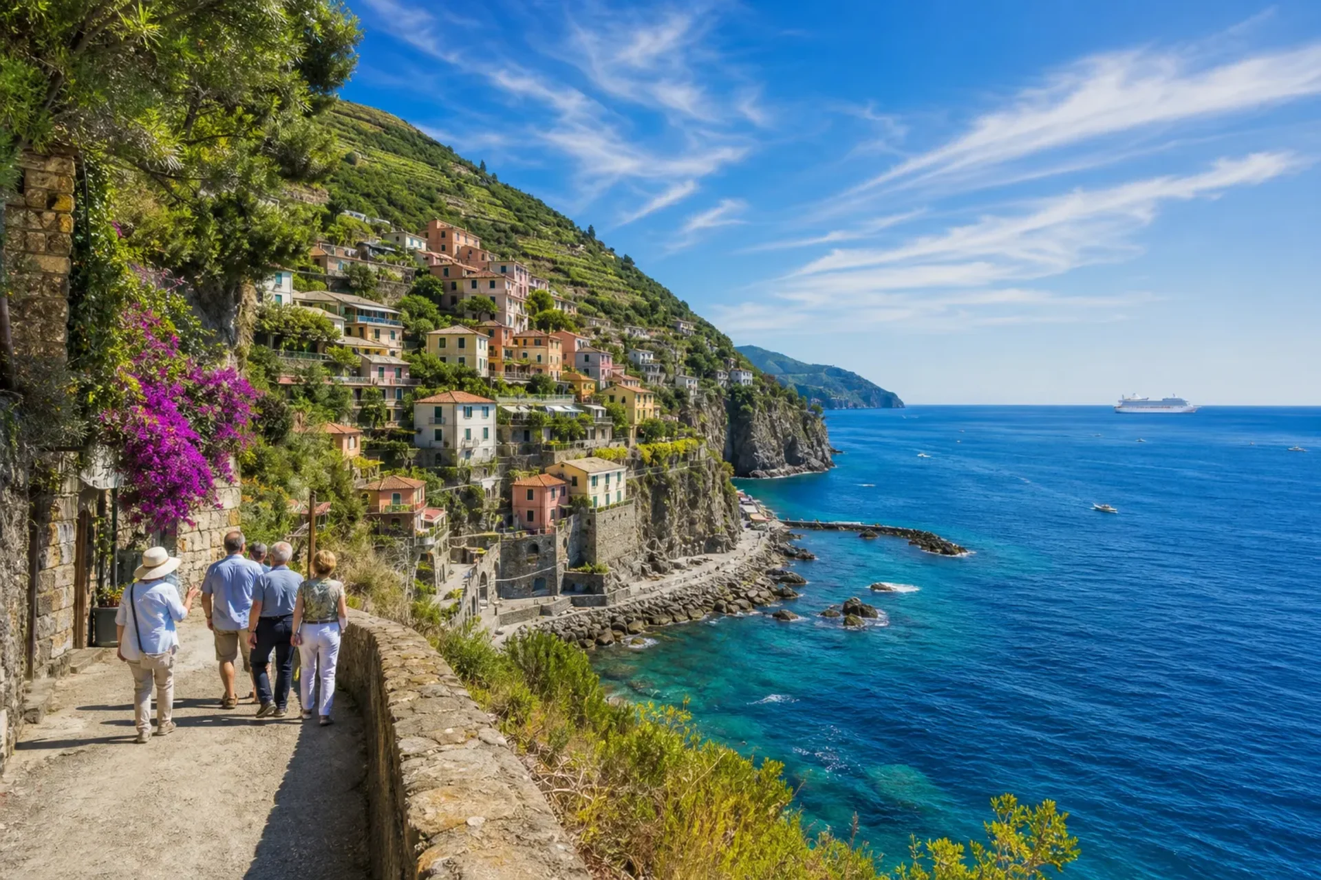 Italy & France-The sun-drenched coastline of the Mediterranean during an Italy French Riviera cruise.