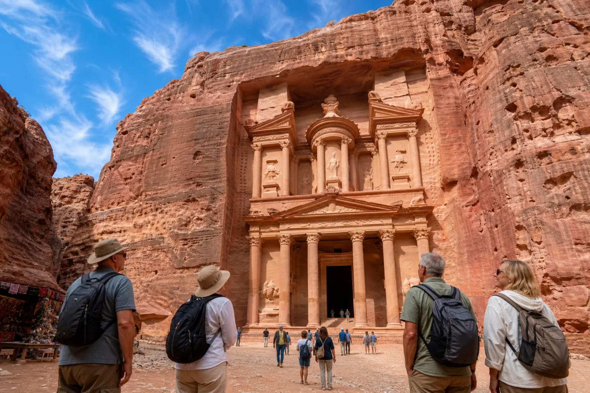 Jordan and Turkey-The iconic pink sandstone Treasury building at Petra, a key highlight of our Jordan Istanbul tour.