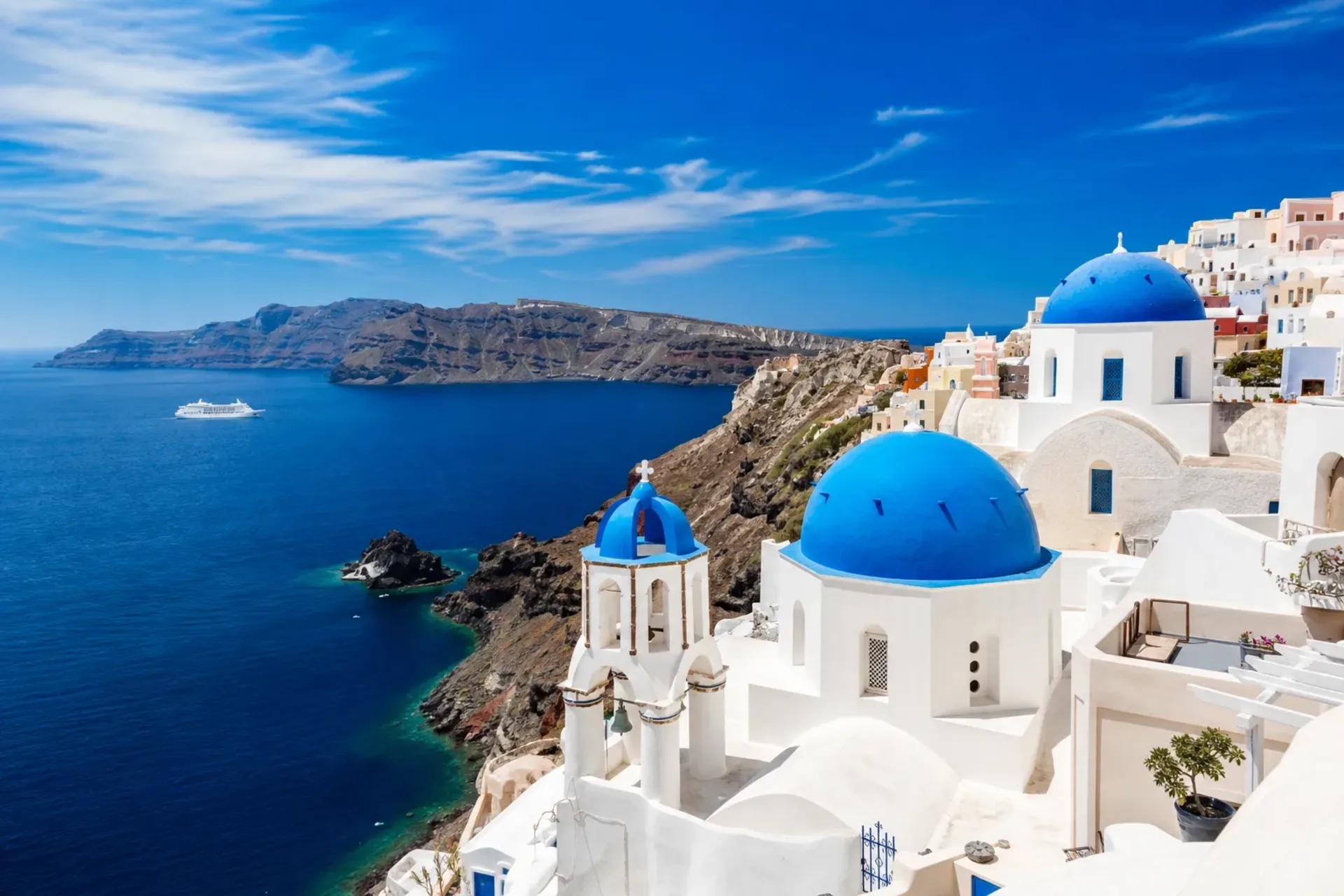 Malta, Greece & Italy-A sun-drenched Mediterranean coastline scene during a Malta Greece Italy cruise.