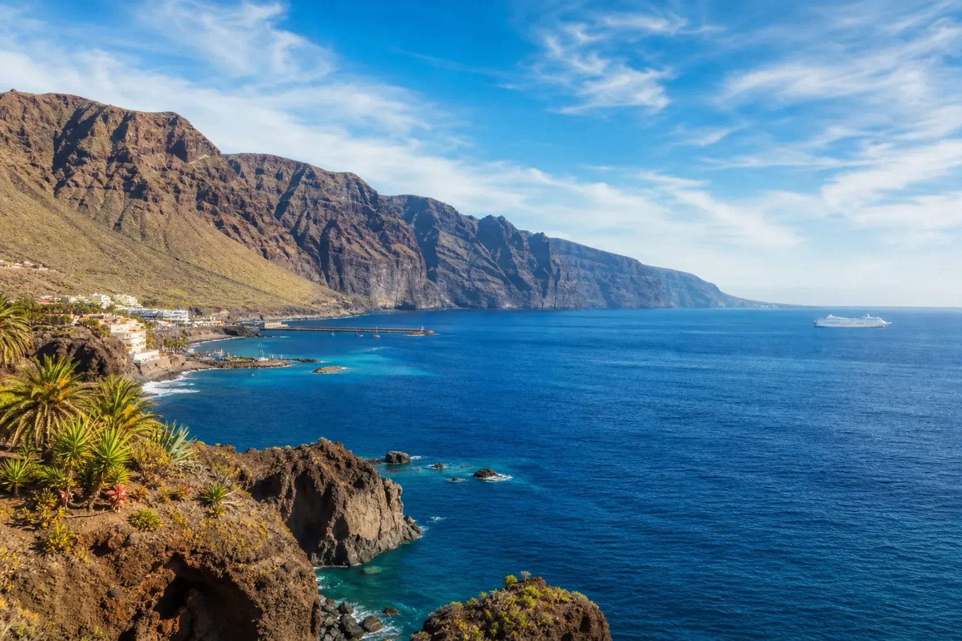 Canary Islands & Madeira-A sun-drenched view of the Tenerife coastline during the Euribia Winter Canaries cruise.